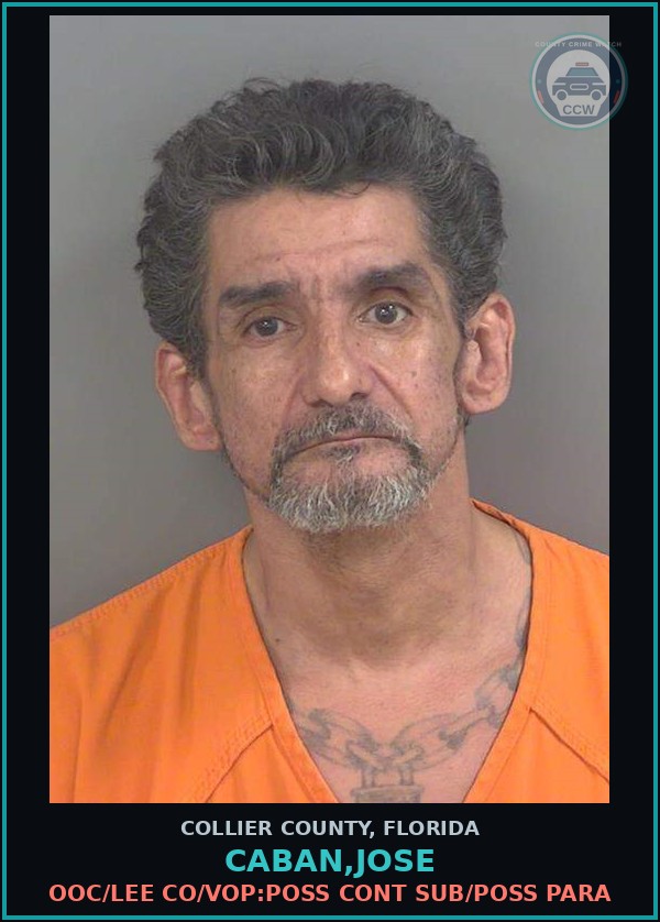 Booking mugshot of CABAN,JOSE in Collier County