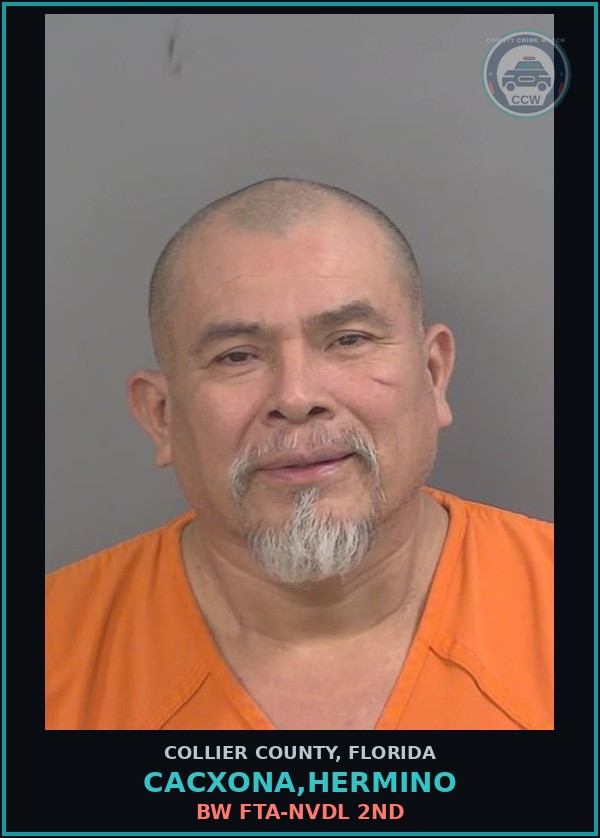 Booking mugshot of CACXONA,HERMINO in Collier County