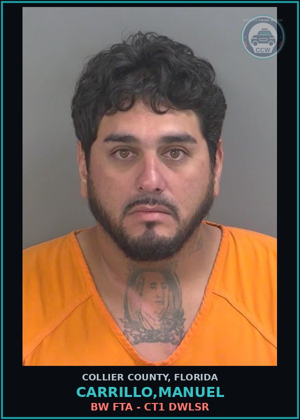 Booking mugshot of CARRILLO,MANUEL in Collier County