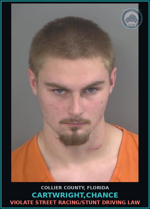 Booking mugshot of CARTWRIGHT,CHANCE in Collier County