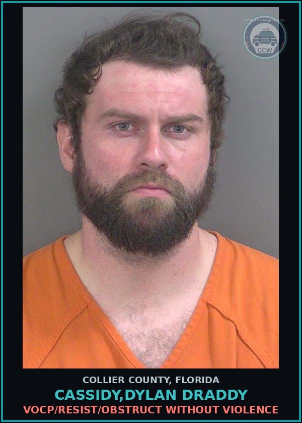 Booking mugshot of CASSIDY,DYLAN DRADDY in Collier County