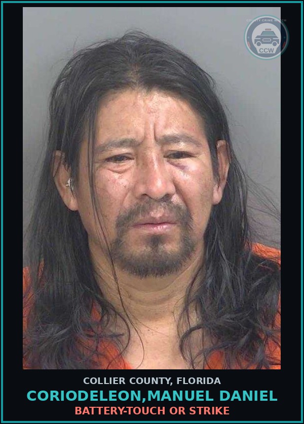 Booking mugshot of CORIODELEON,MANUEL DANIEL in Collier County