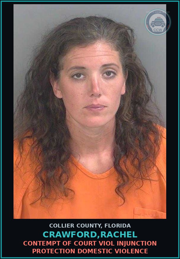 Booking mugshot of CRAWFORD,RACHEL in Collier County