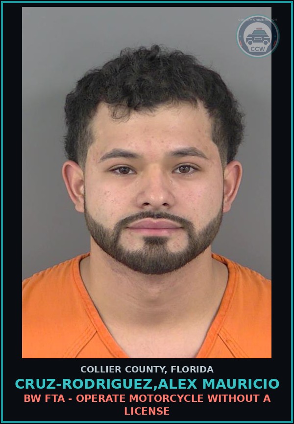Booking mugshot of CRUZ-RODRIGUEZ,ALEX MAURICIO in Collier County
