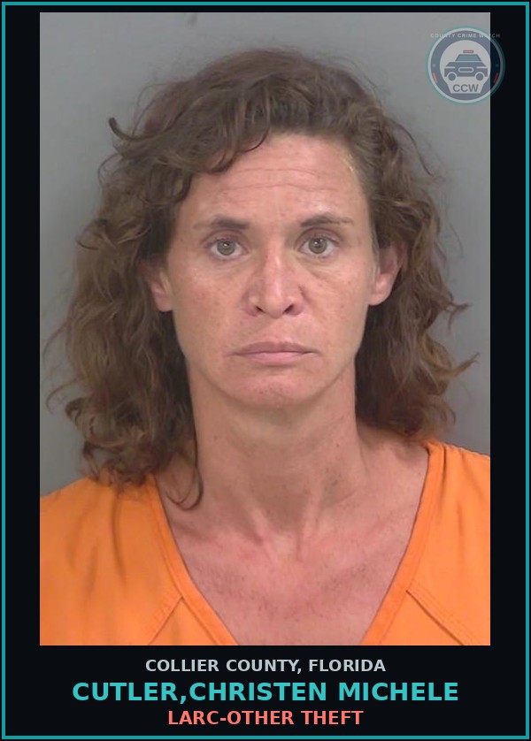 Booking mugshot of CUTLER,CHRISTEN MICHELE in Collier County