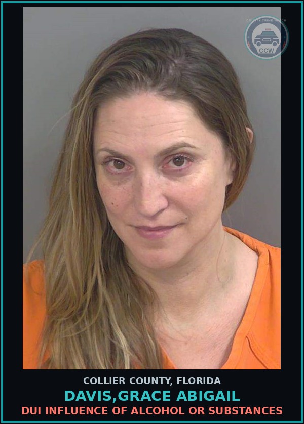 Booking mugshot of DAVIS,GRACE ABIGAIL in Collier County
