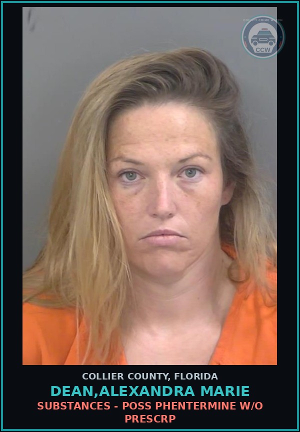 Booking mugshot of DEAN,ALEXANDRA MARIE in Collier County