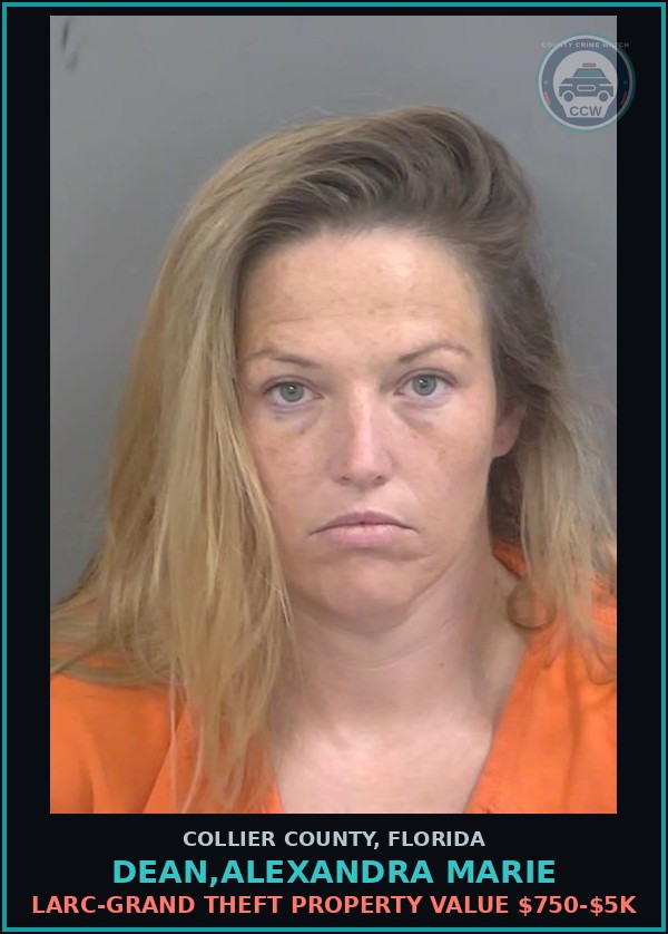 Booking mugshot of DEAN,ALEXANDRA MARIE in Collier County