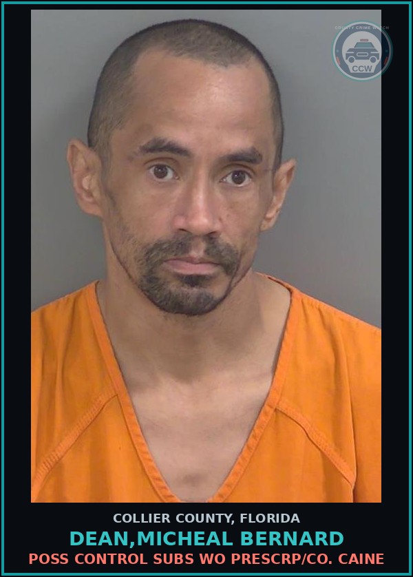 Booking mugshot of DEAN,MICHEAL BERNARD in Collier County