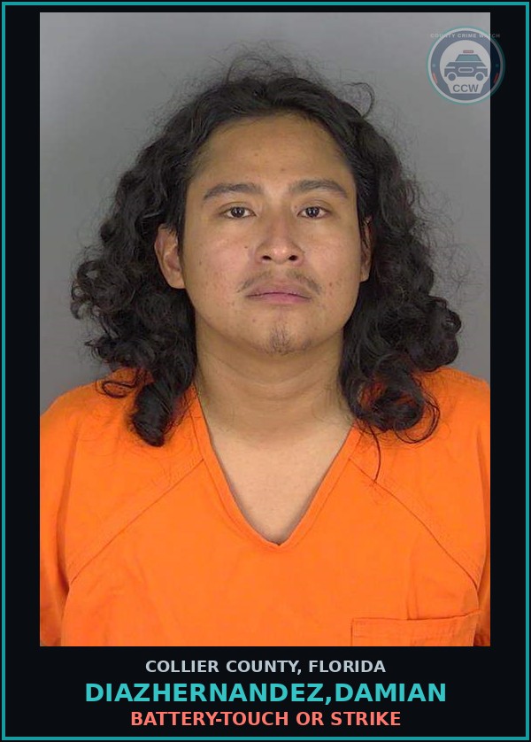 Booking mugshot of DIAZHERNANDEZ,DAMIAN in Collier County