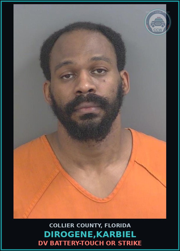 Booking mugshot of DIROGENE,KARBIEL in Collier County