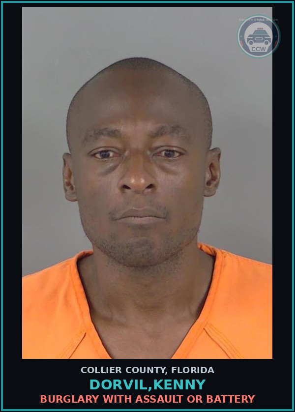 Booking mugshot of DORVIL,KENNY in Collier County