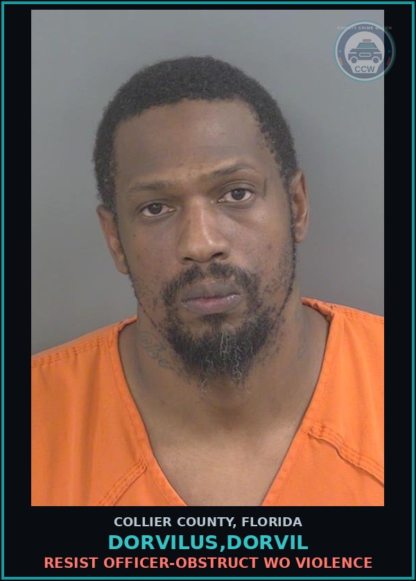 Booking mugshot of DORVILUS,DORVIL in Collier County
