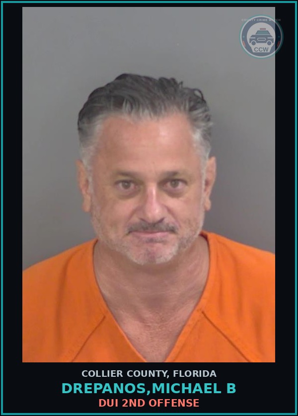 Booking mugshot of DREPANOS,MICHAEL B in Collier County