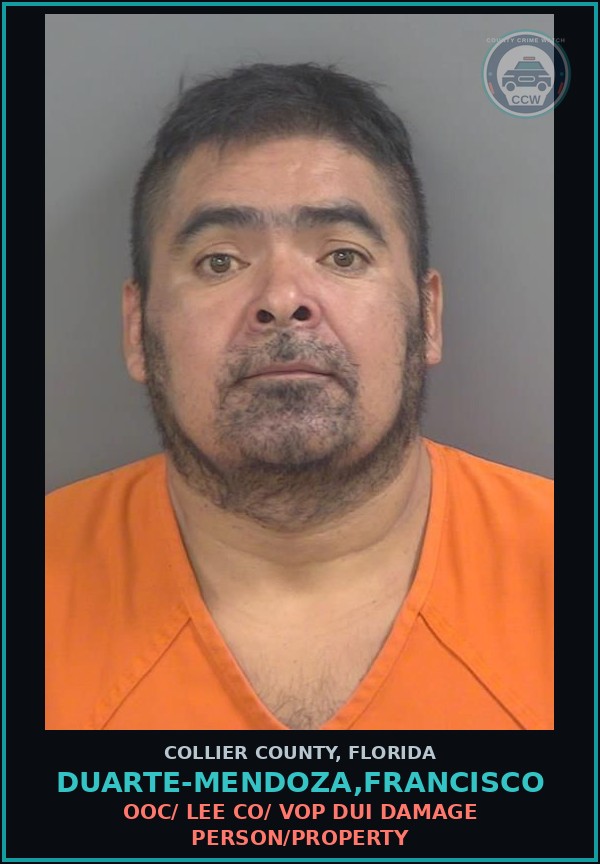 Booking mugshot of DUARTE-MENDOZA,FRANCISCO in Collier County