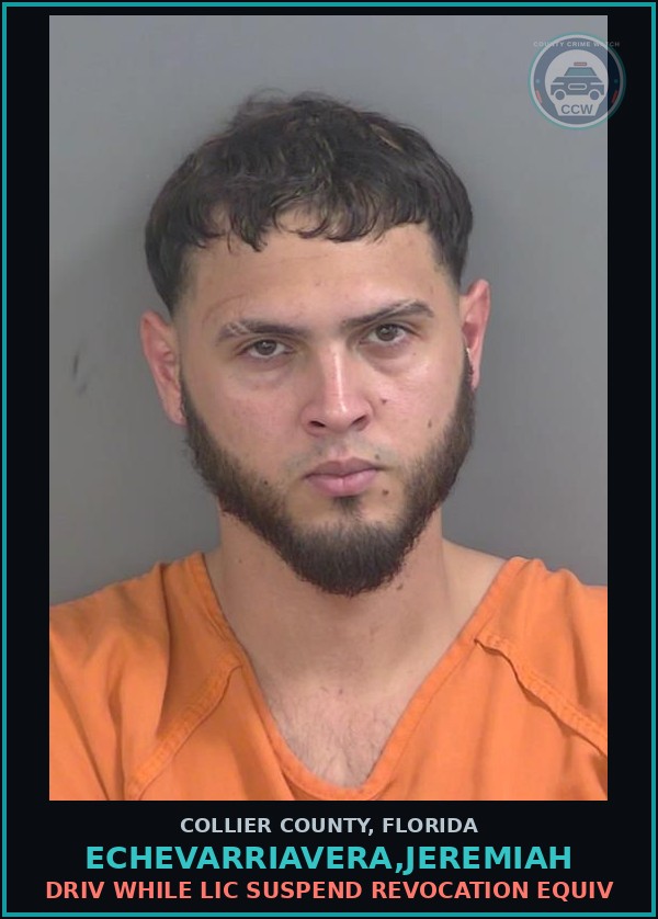 Booking mugshot of ECHEVARRIAVERA,JEREMIAH in Collier County
