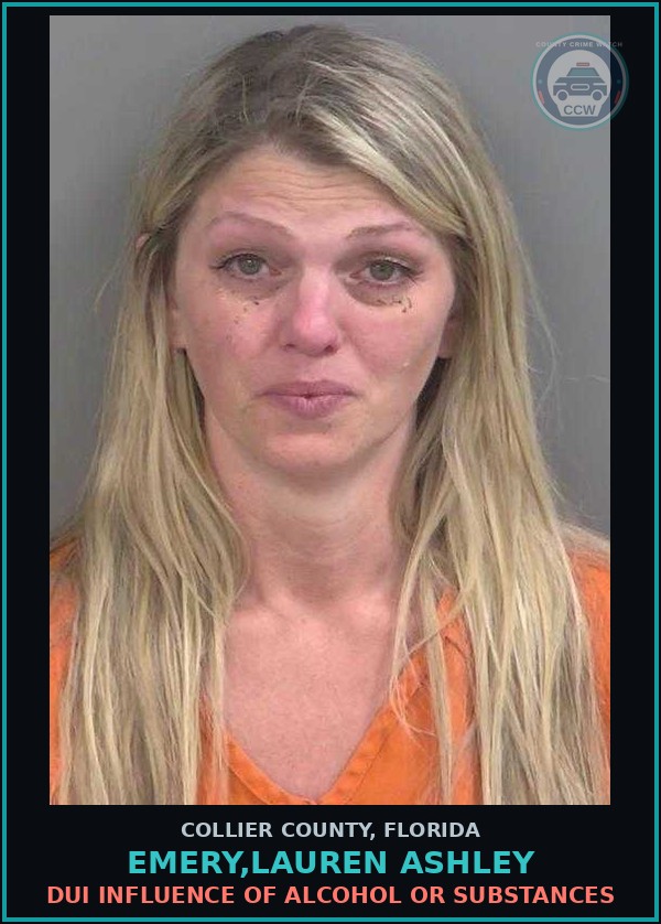 Booking mugshot of EMERY,LAUREN ASHLEY in Collier County