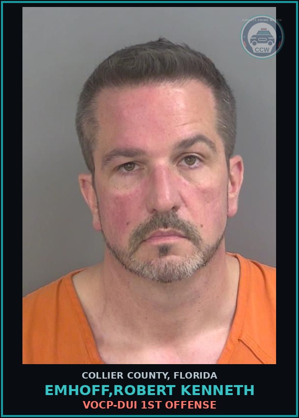 Booking mugshot of EMHOFF,ROBERT KENNETH in Collier County