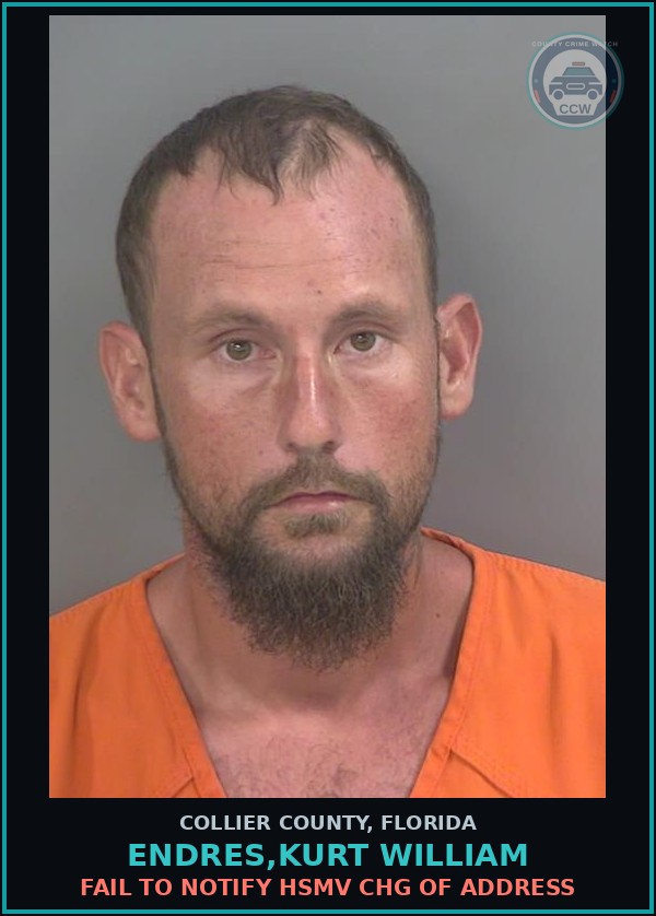 Booking mugshot of ENDRES,KURT WILLIAM in Collier County