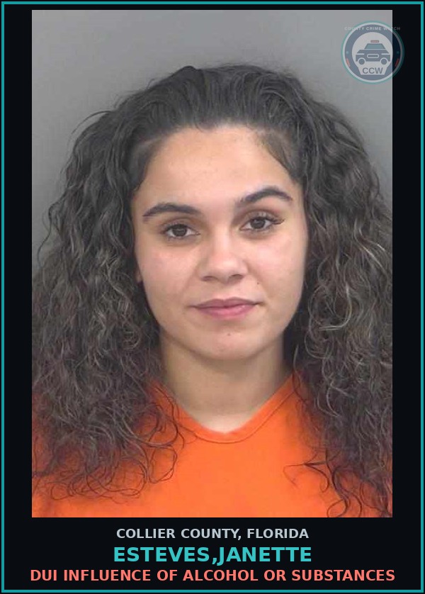 Booking mugshot of ESTEVES,JANETTE in Collier County