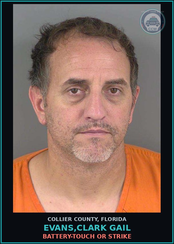 Booking mugshot of EVANS,CLARK GAIL in Collier County