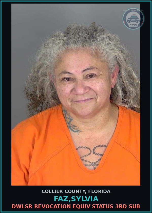 Booking mugshot of FAZ,SYLVIA in Collier County