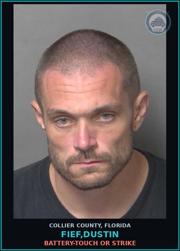 Booking mugshot of FIEF,DUSTIN in Collier County