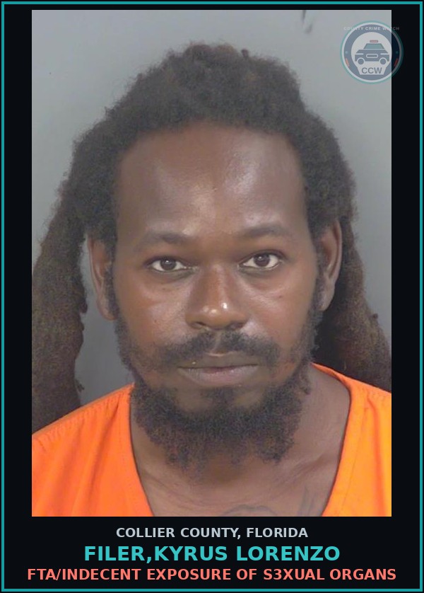 Booking mugshot of FILER,KYRUS LORENZO in Collier County