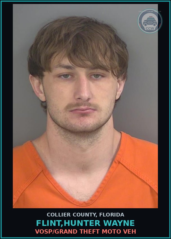 Booking mugshot of FLINT,HUNTER WAYNE in Collier County