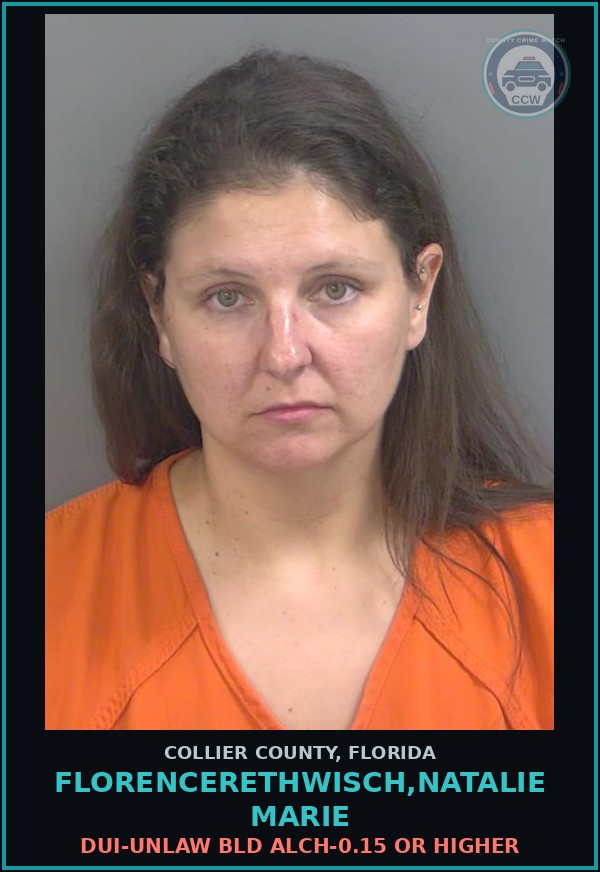 Booking mugshot of FLORENCERETHWISCH,NATALIE MARIE in Collier County
