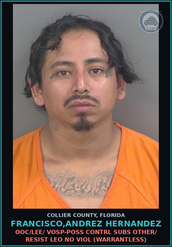 Booking mugshot of FRANCISCO,ANDREZ HERNANDEZ in Collier County