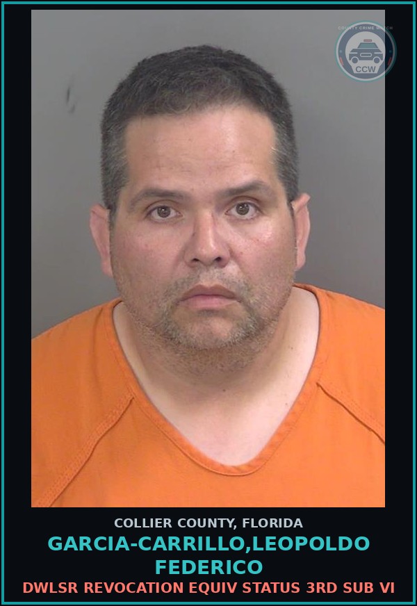 Booking mugshot of GARCIA-CARRILLO,LEOPOLDO FEDERICO in Collier County