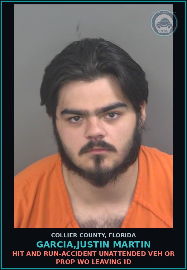 Booking mugshot of GARCIA,JUSTIN MARTIN in Collier County