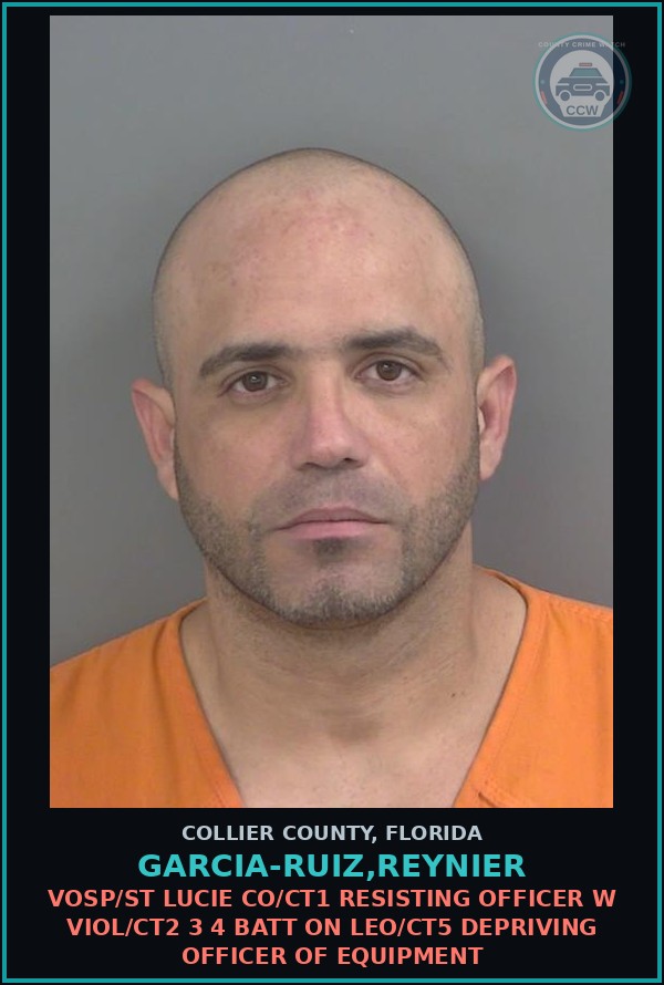 Booking mugshot of GARCIA-RUIZ,REYNIER in Collier County