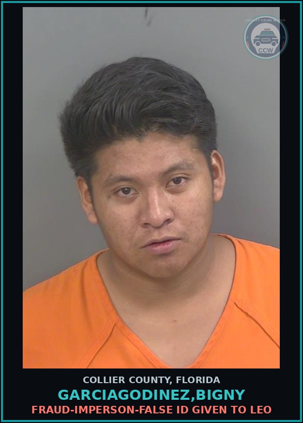 Booking mugshot of GARCIAGODINEZ,BIGNY in Collier County