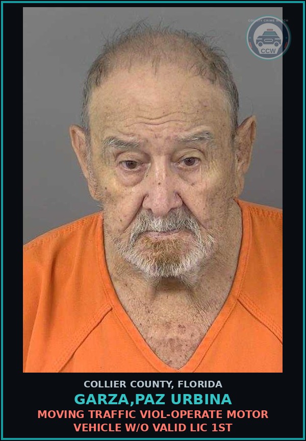 Booking mugshot of GARZA,PAZ URBINA in Collier County
