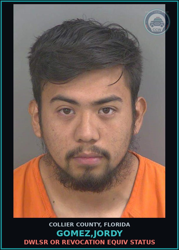 Booking mugshot of GOMEZ,JORDY in Collier County