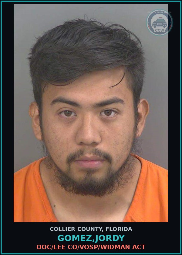 Booking mugshot of GOMEZ,JORDY in Collier County