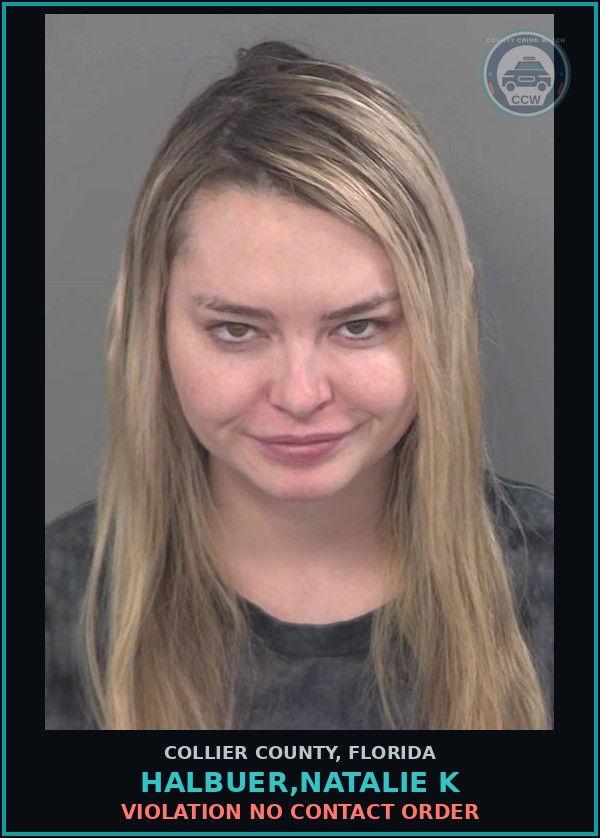 Booking mugshot of HALBUER,NATALIE K in Collier County