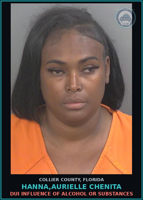 Booking mugshot of HANNA,AURIELLE CHENITA in Collier County