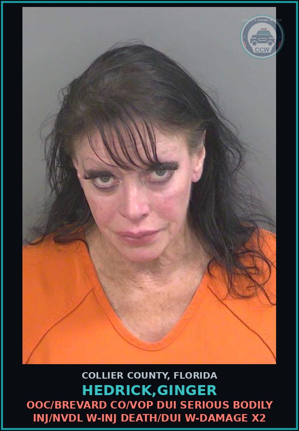 Booking mugshot of HEDRICK,GINGER in Collier County