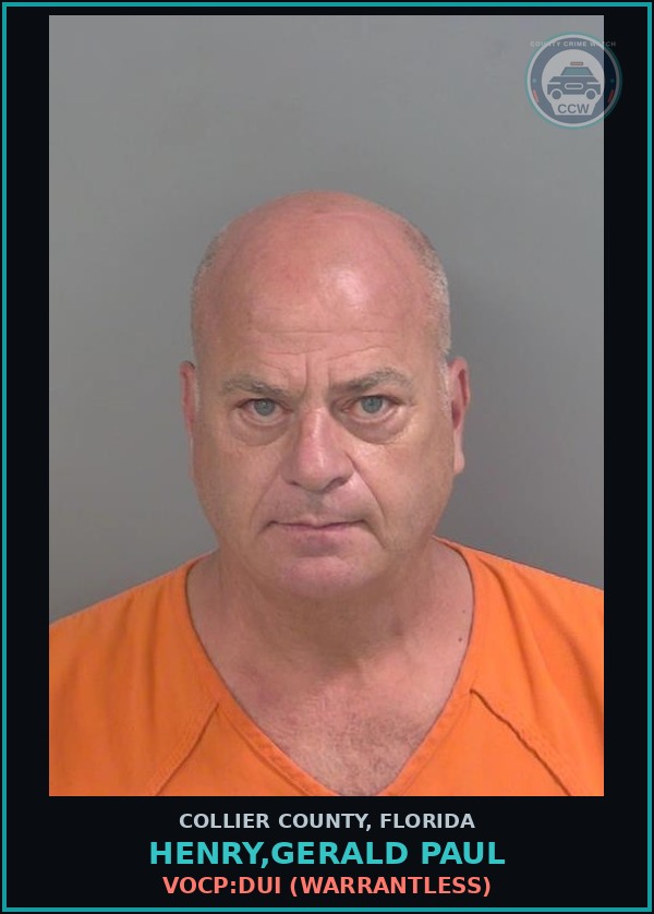 Booking mugshot of HENRY,GERALD PAUL in Collier County