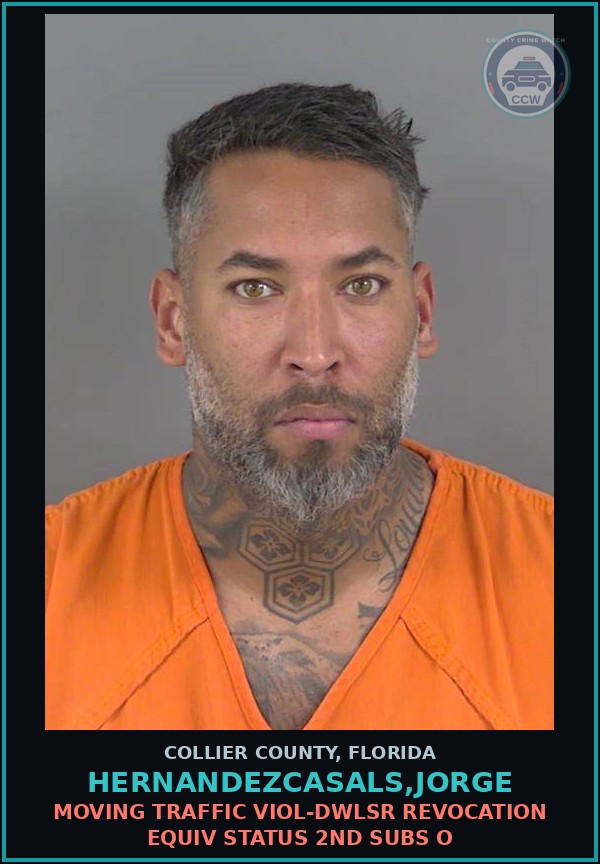 Booking mugshot of HERNANDEZCASALS,JORGE in Collier County