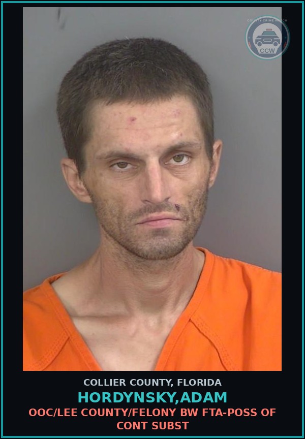 Booking mugshot of HORDYNSKY,ADAM in Collier County
