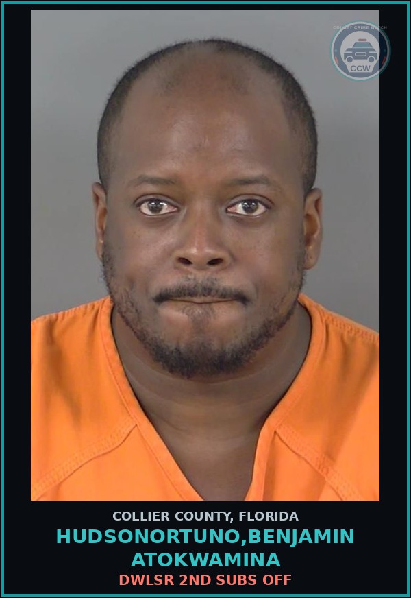 Booking mugshot of HUDSONORTUNO,BENJAMIN ATOKWAMINA in Collier County