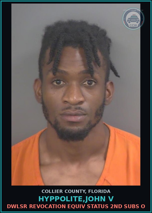 Booking mugshot of HYPPOLITE,JOHN V in Collier County