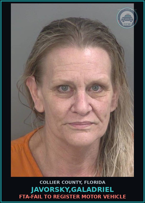 Booking mugshot of JAVORSKY,GALADRIEL in Collier County