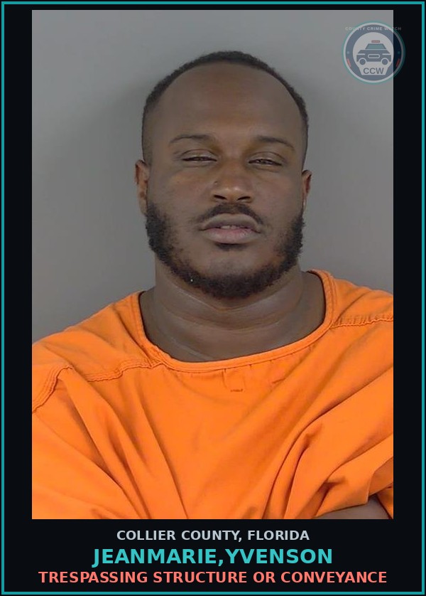 Booking mugshot of JEANMARIE,YVENSON in Collier County