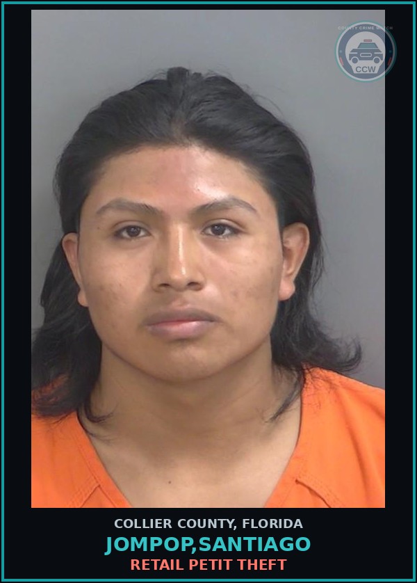 Booking mugshot of JOMPOP,SANTIAGO in Collier County