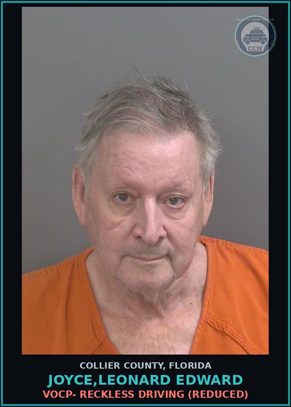 Booking mugshot of JOYCE,LEONARD EDWARD in Collier County